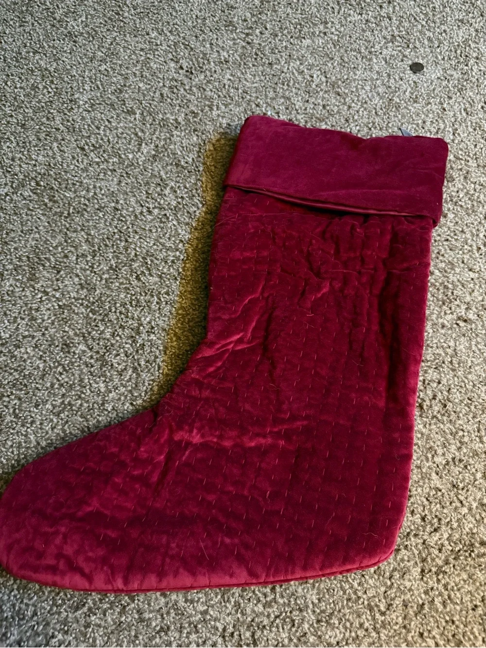 Pottery Barn Velvet Quilted Devin Stocking
